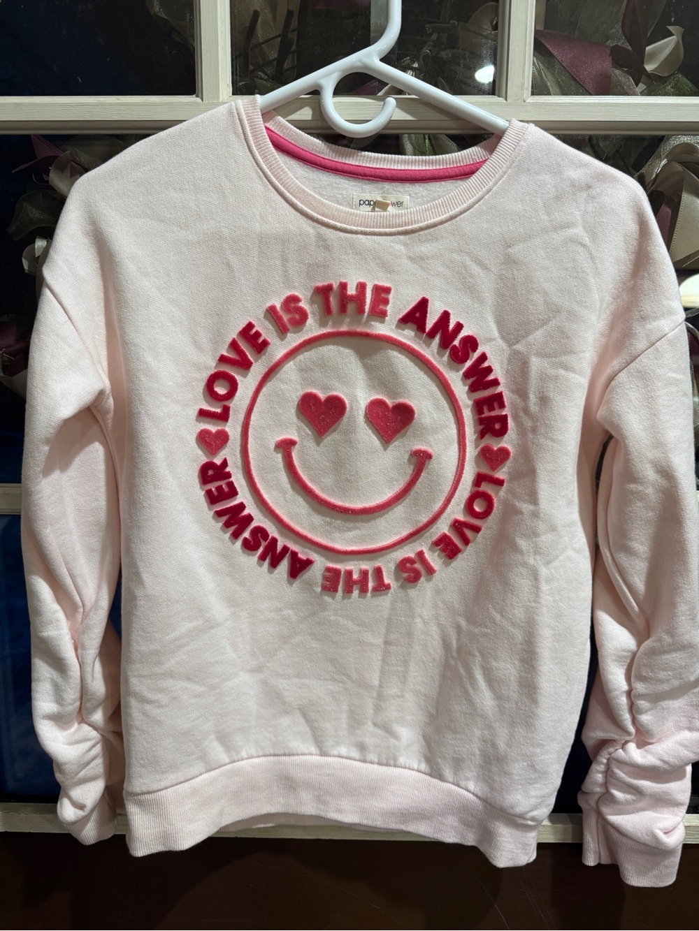 Pink "Love Is The Answer" Fleece Sweatshirt - Girls